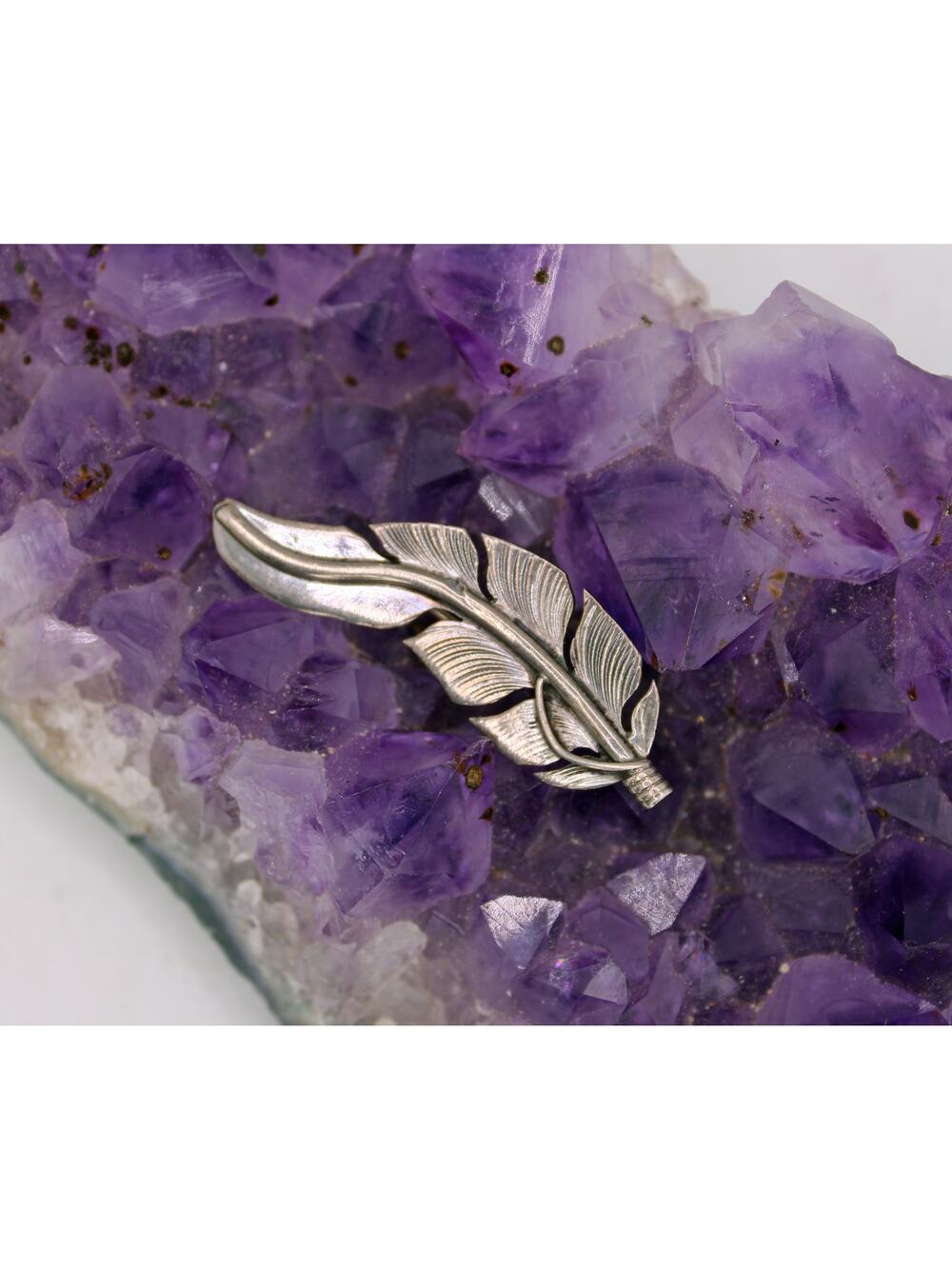 LP Signed Sterling Silver Feather Brooch